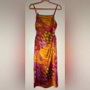 Christian Lacroix Vintage Cut Out Print Slip Dress size S